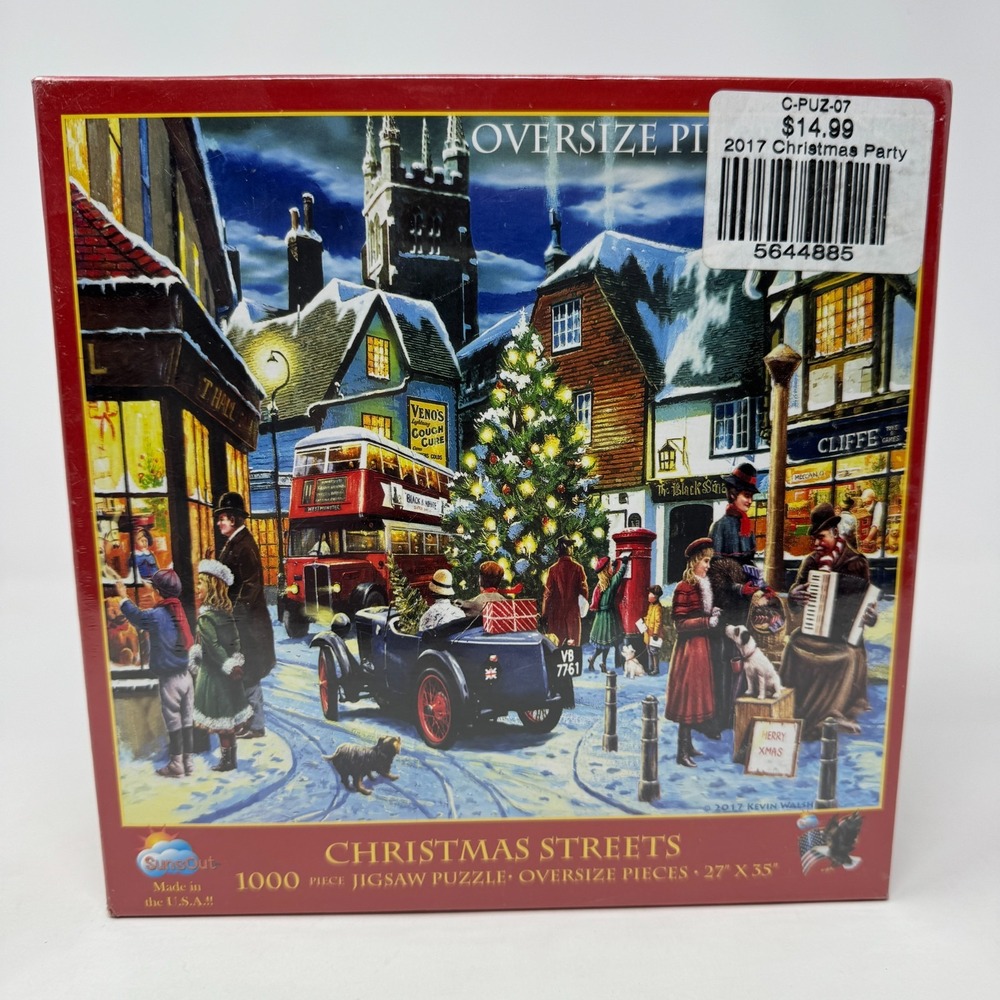 Jigsaw Puzzle‎ 1000 Piece, Christmas Streets By Kevin Walsh, NIB Sealed